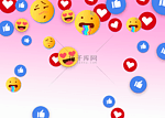 emoji表情粉色渐变社媒背景