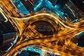 武汉城市建筑夜晚夜景交通立交桥航拍摄影图配图