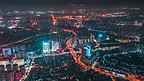 城市夜晚广西南宁航拍风光楼顶无人机摄影图配图