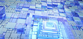 玻璃几何蓝色科技海报