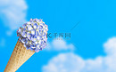 抽象蓝天冰淇淋广告摄影图配图