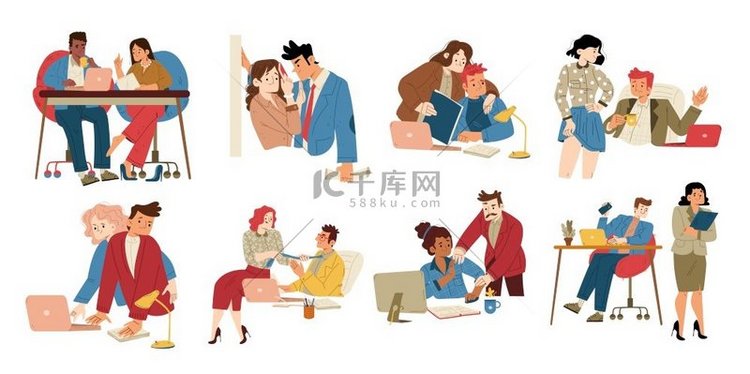 工作中的性骚扰、好色的同事或老板觊觎工作场所的员工 办公室中的虐待、不当接触和骚扰问题。背景图片免费下载 海报banner/高清大图 千库网