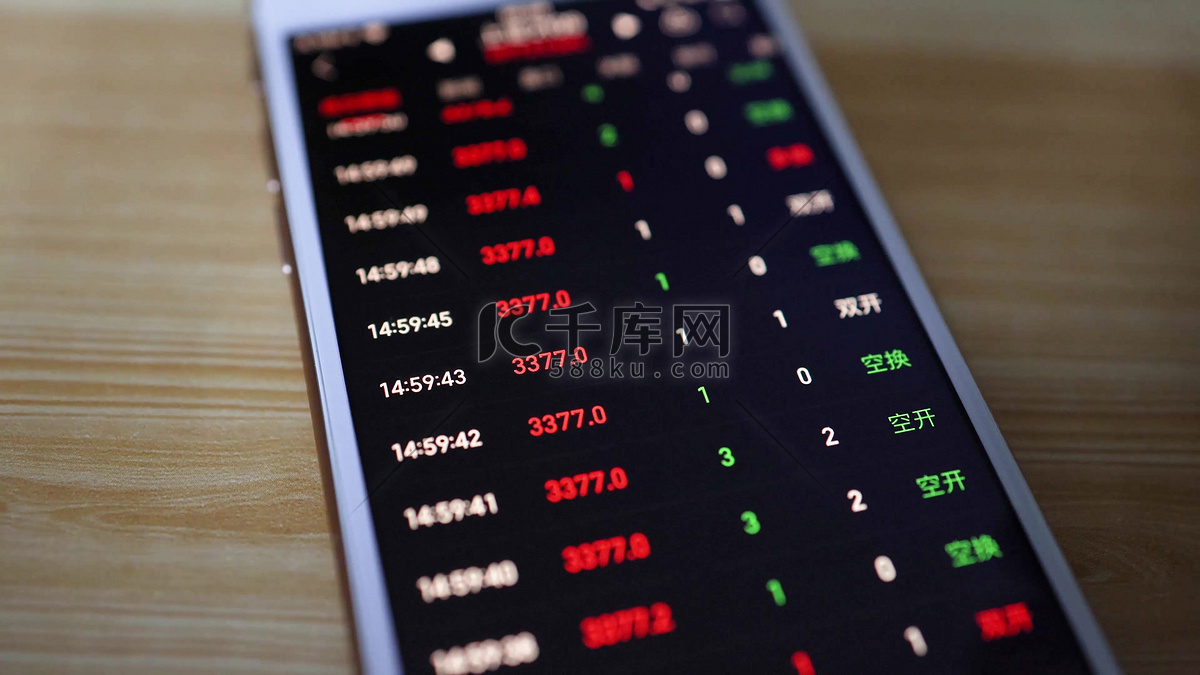 用手机查看今日股票行情走势金融高清摄影大图-千库网