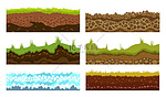 无缝的理由、 土壤和土地矢量为 Ui 游戏设置。表面水石草雪冰图.