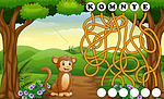 游戏的矢量图解猴子迷宫找到方式到词