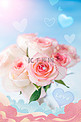 鲜花与求婚戒指摄影图玫瑰花 鲜花 合成 520 爱情 恋爱 浪漫 温馨 粉红 钻戒 爱心