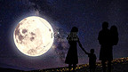 中秋满月团圆夜晚月亮团圆中秋节赏月摄影图配图