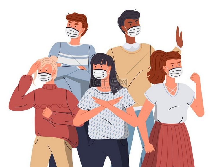 混血儿戴着医用口罩抗议传播病毒。背景图片免费下载_海报banner/高清大图_千库网(图片编号6352121)