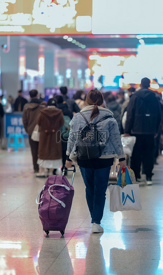回家的背影个人vip和企业vip免费下载摄影图春运回家的学生背影摄影图