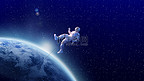 浩瀚宇宙星海宇航员太空人白天宇航员宇宙漫步摄影图配图