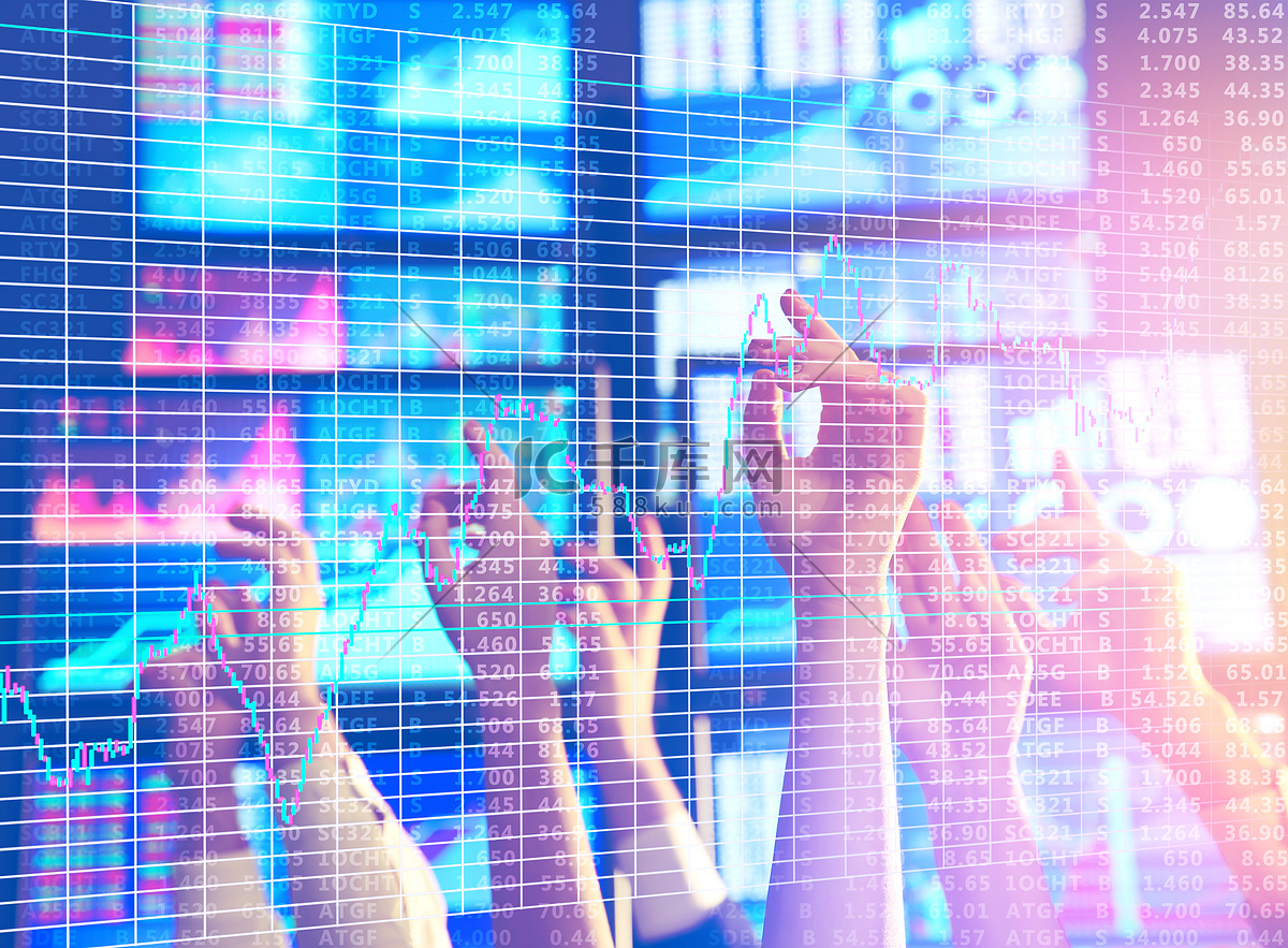 在办公室工作的证券交易所交易员高清摄影大图-千库网