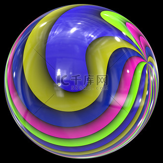 彩色3d玻璃球球