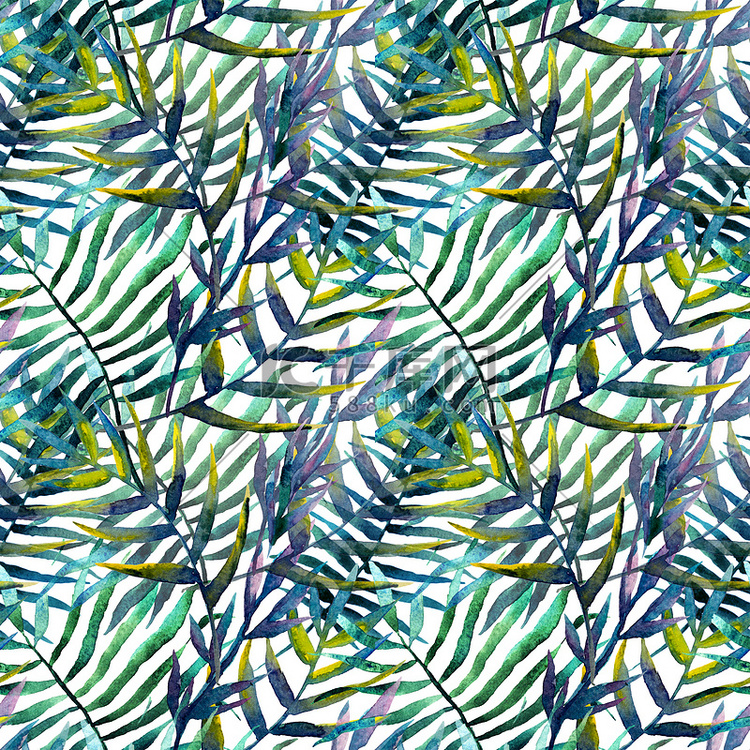 leaves abstract pattern background wallpaper watercolor高清摄影大图千库网