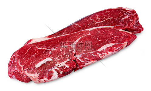 Fresh raw Beef Rump Steak isolated on white background高清摄影大图-千库网