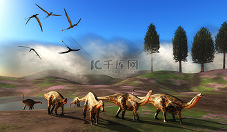 Dicraeosaurus 恐龙草甸