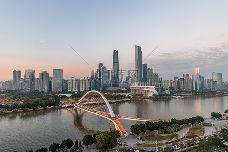 宠物背景墙摄影照片_广州海心桥城市风光