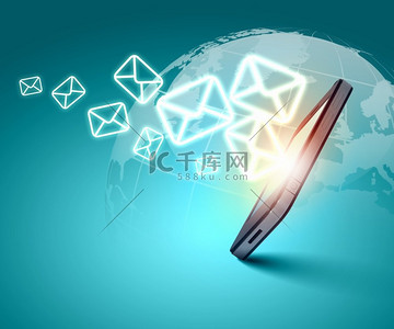 现代通讯技术。现代通信技术插图与消息和设备高清摄影大图-千库网
