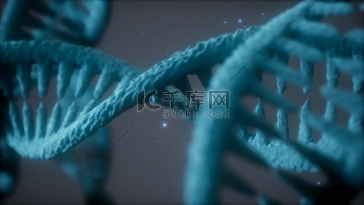 DNA链双螺旋结构特写动画高清摄影大图-千库网