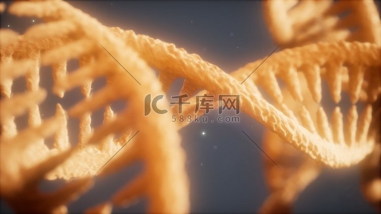 DNA链双螺旋结构特写动画高清摄影大图-千库网
