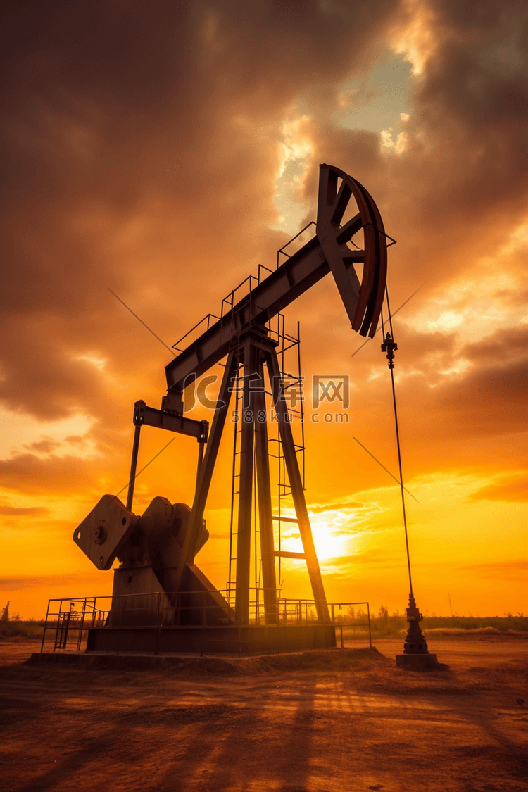 海上开采石油工程高清摄影大图-千库网