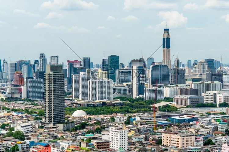 大都市市中心的城市景观和高层建筑。建筑都市夜景高清摄影大图-千库网