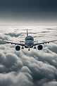 客机在云层上飞行航行