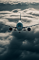 客机在云层上飞行航行