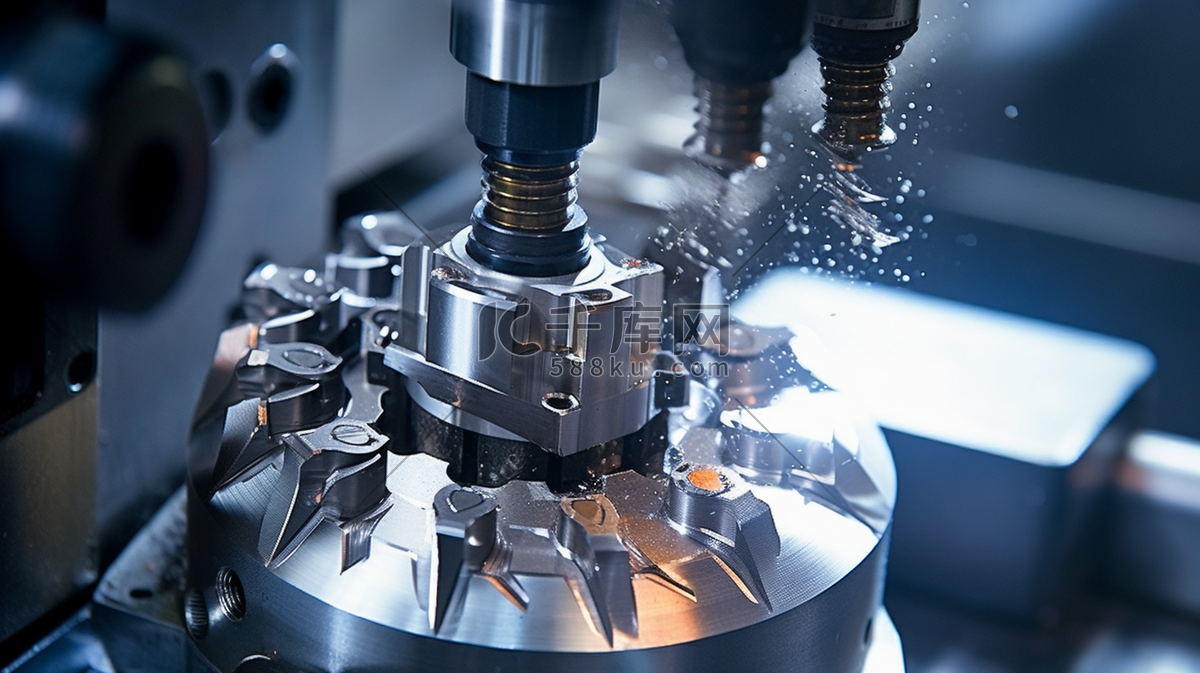 金属加工。在工厂用刀具精加工齿齿轮的过程 高清摄影大图-千库网