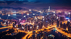中国香港5G互联网智慧城市高速发展概念图
