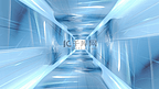 蓝色方块构图发光的旋转抽象科技背景
