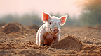 猪在泥土上