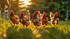 农村乡下的鸡群