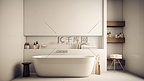 现代化浴室的一角极简主义