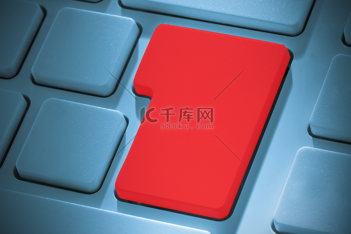 键盘上的红色回车键高清摄影大图-千库网