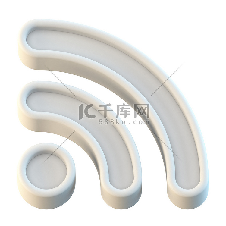 白色 Wi Fi 标志 3D高清摄影大图-千库网