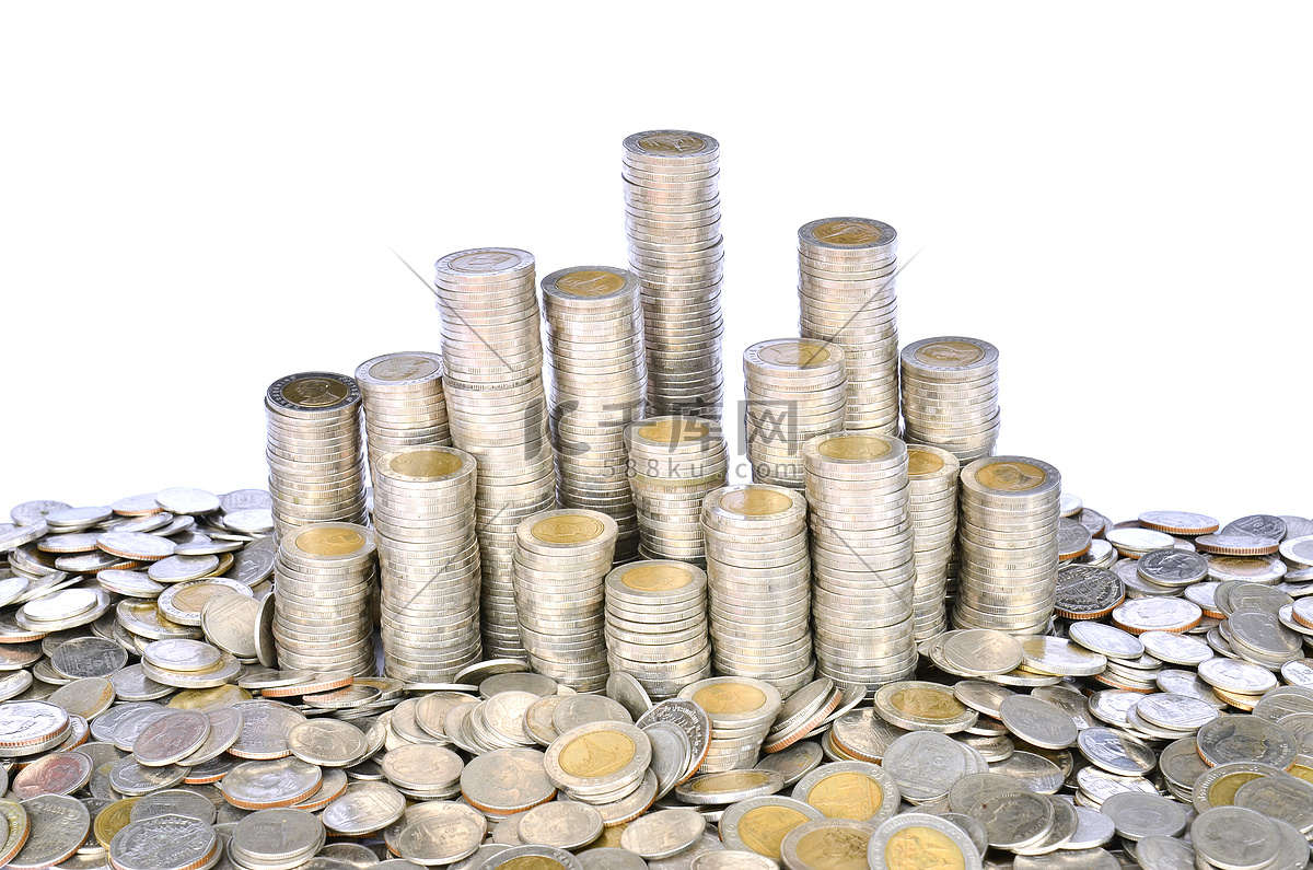 堆泰国硬币泰铢高清摄影大图-千库网