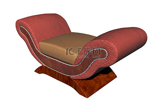 红棕色厚软垫扶手椅