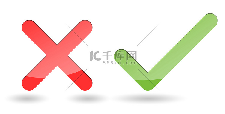 勾号和十字符号高清摄影大图-千库网