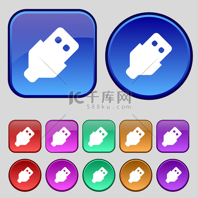 Usb 图标标志。高清摄影大图-千库网