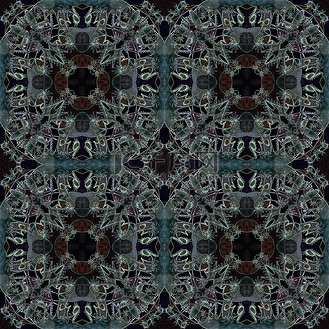 无缝抽象几何花卉图案