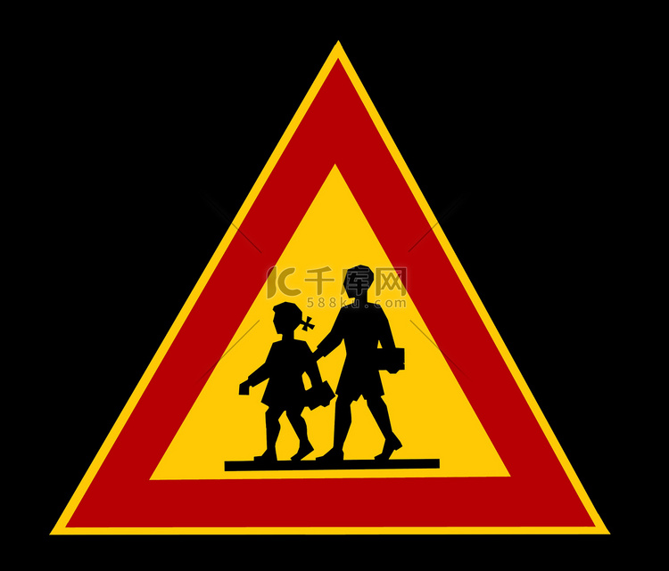 小学生过马路标志高清摄影大图-千库网