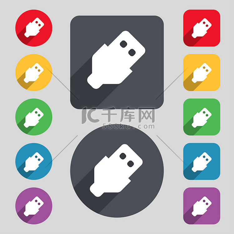Usb 图标标志。高清摄影大图-千库网