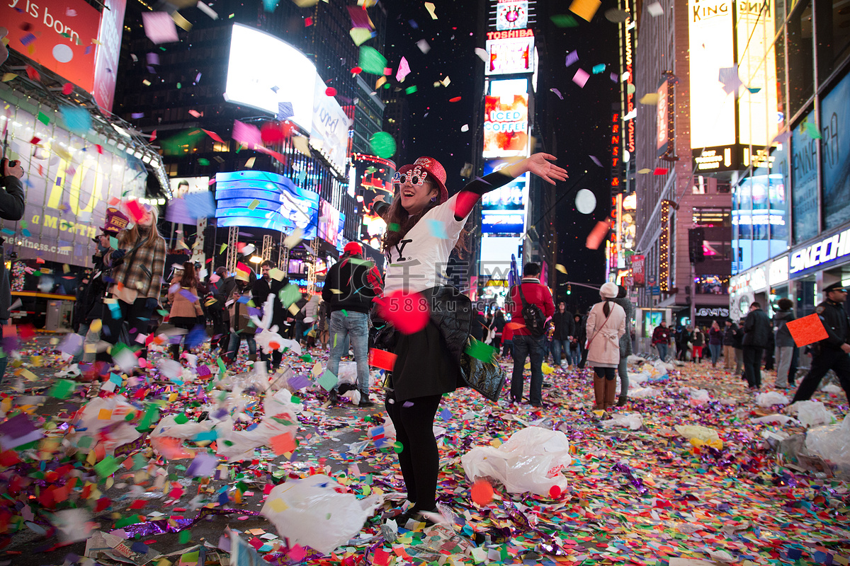 美国- 纽约- 元旦- 时代广场高清摄影大图-千库网