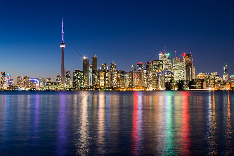 多伦多市中心的夜景高清摄影大图千库网