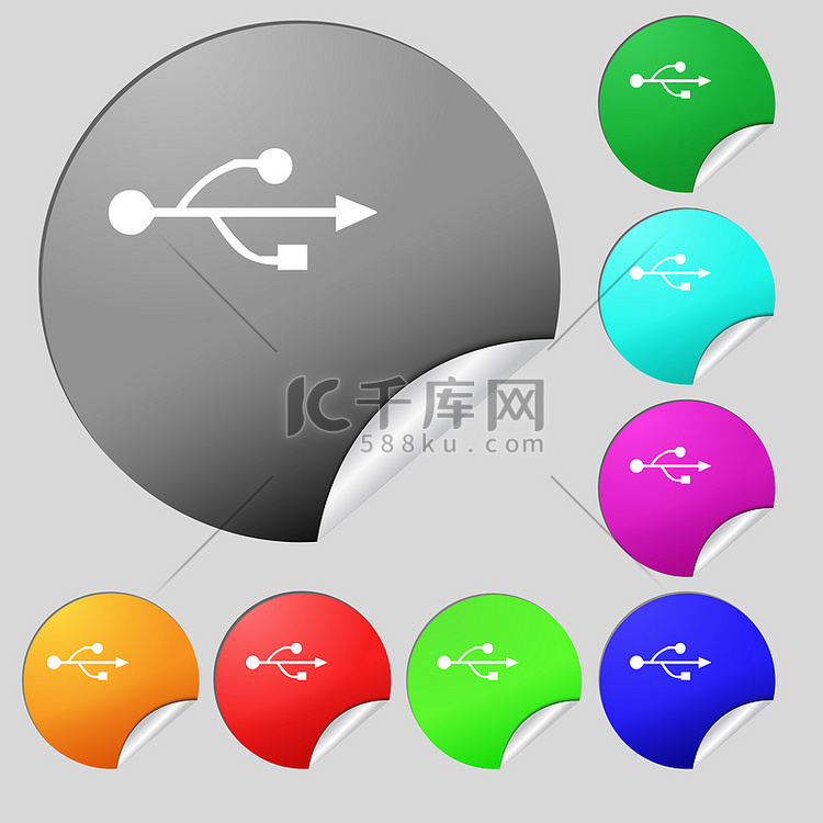 Usb 图标标志。高清摄影大图-千库网