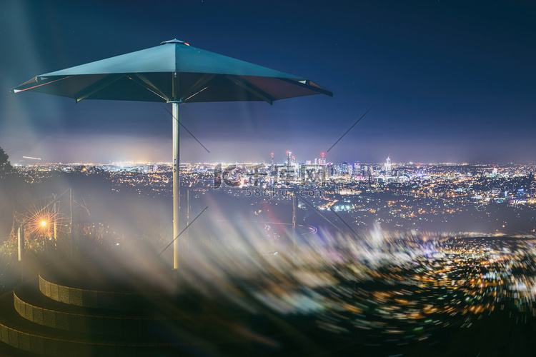 从库萨山俯瞰布里斯班市高清摄影大图千库网