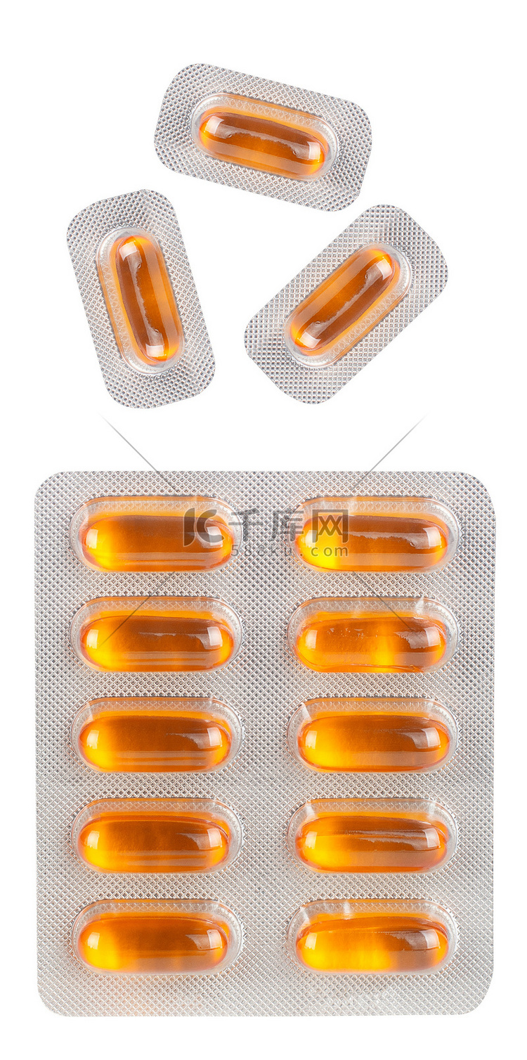 泡罩包装中的药丸作为背景高清摄影大图-千库网