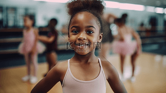 幼儿舞蹈老师图片素材_体操教室里师生愉快互动