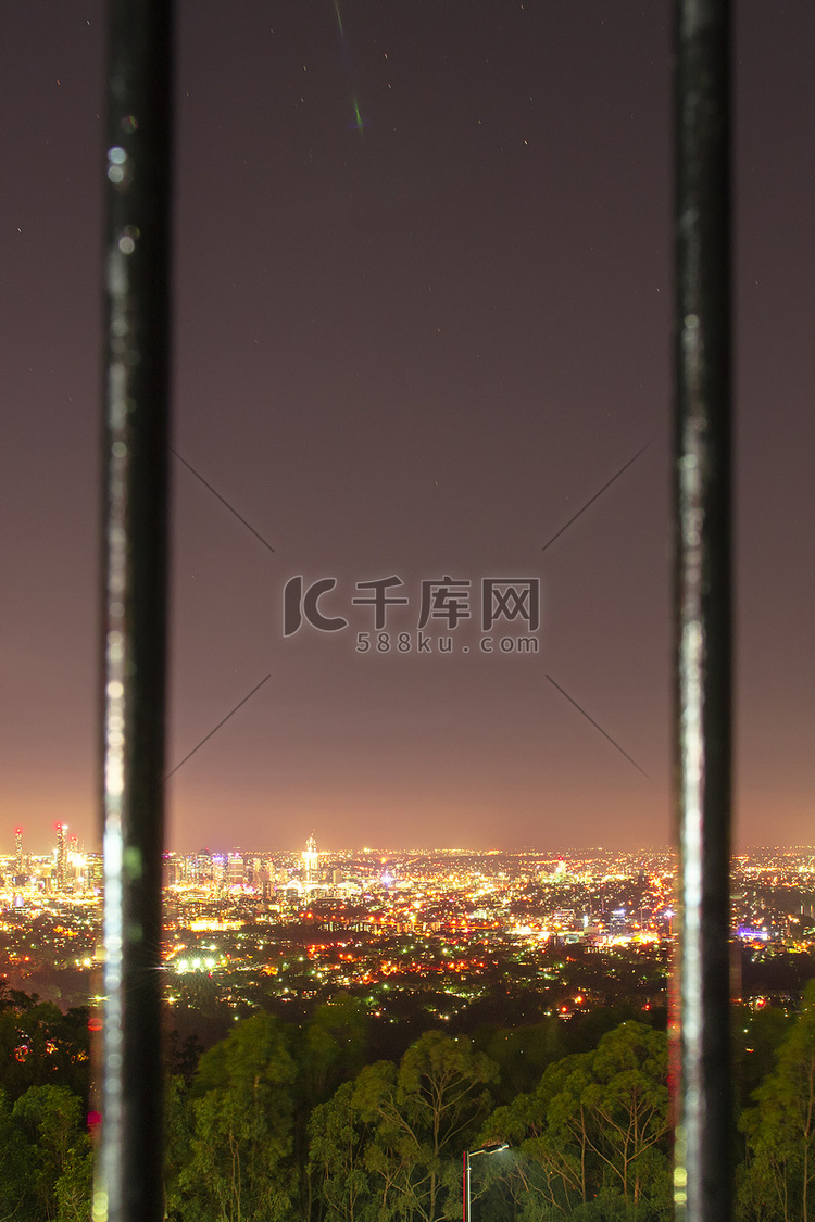 从库萨山俯瞰布里斯班市高清摄影大图千库网