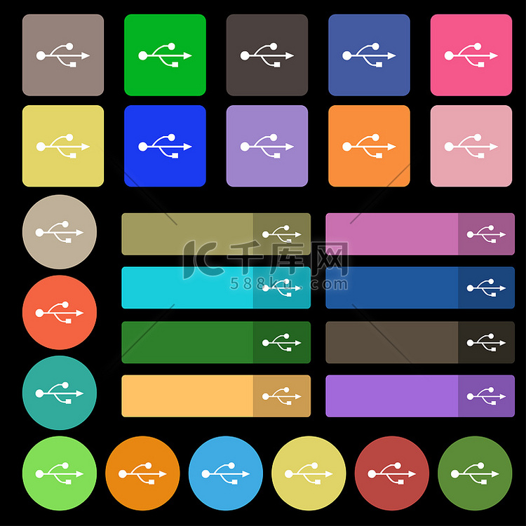 Usb 图标标志。高清摄影大图-千库网